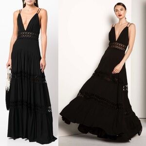 NWT Silvia Tcherassi Annabella Guipure Lace Dress in Black